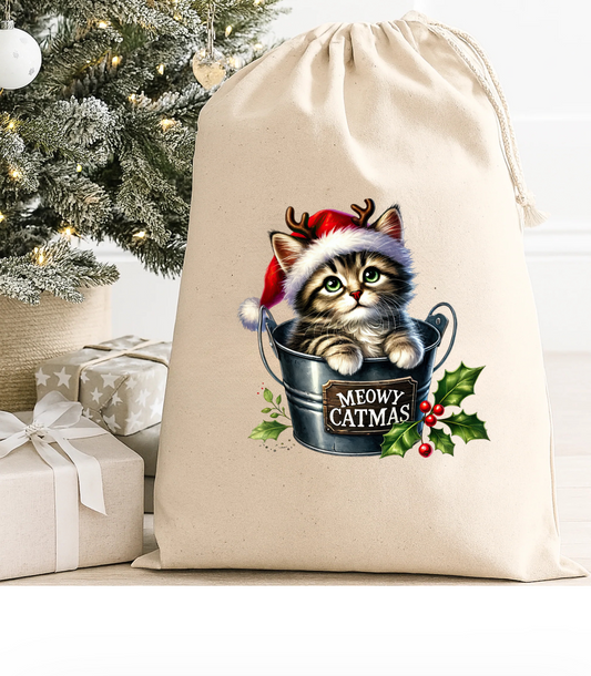 Christmas Cat Sack